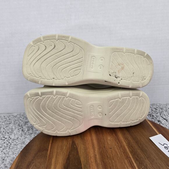 Crocs Skyline White Vanilla Double Strap Ankle Y2K Platform Square Toe Sandals - Picture 12 of 16